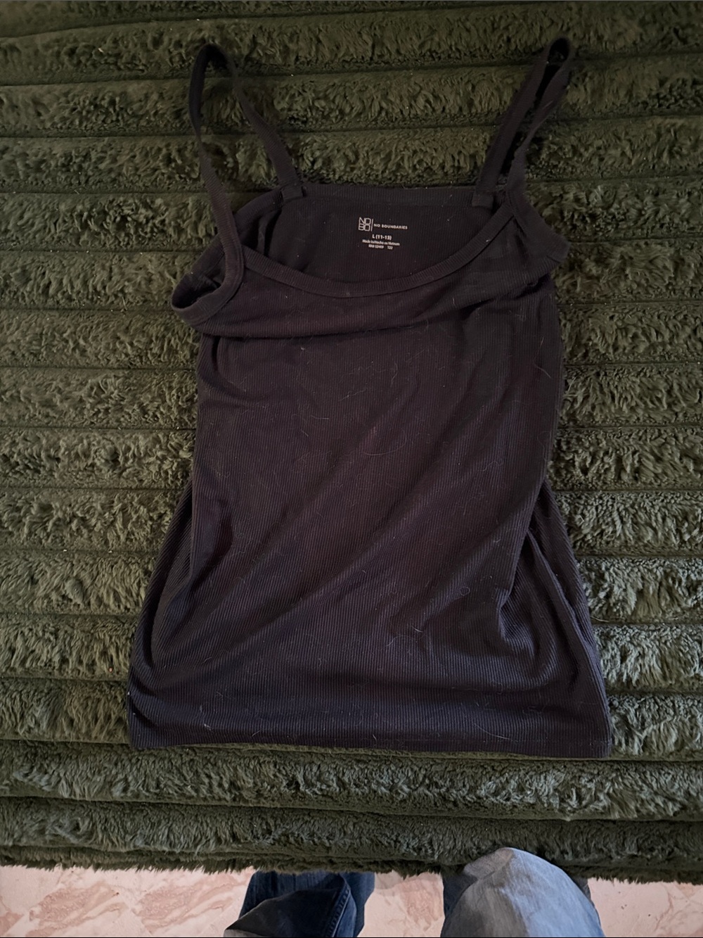 No Boundaries Black Ribbed Cami Tank - Women